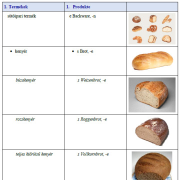 Tematikus szójegyzék - Termékek